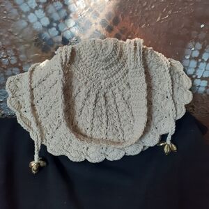 Nwot Zara Crochet Handbag with Scalloped Edges